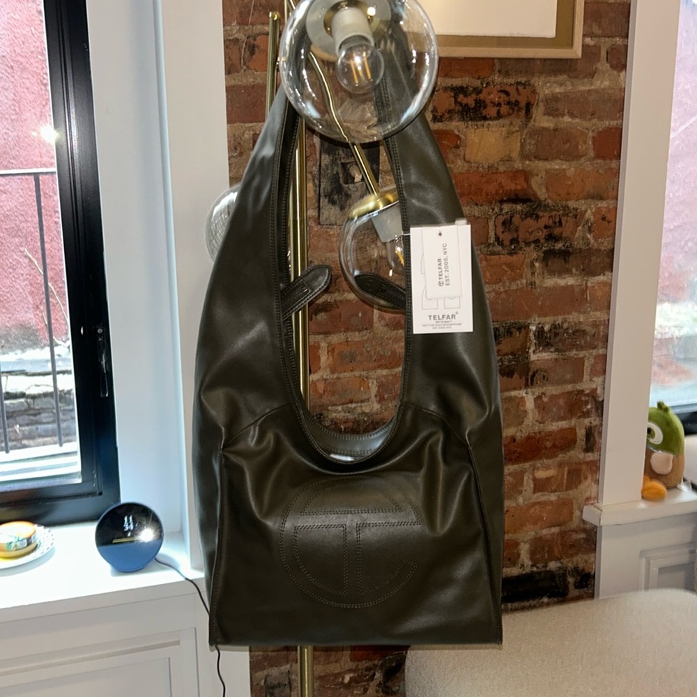 Telfar Tie Bag (Fatigue color- greenish/grey neutral)